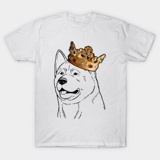 Akita Dog King Queen Wearing Crown T-Shirt